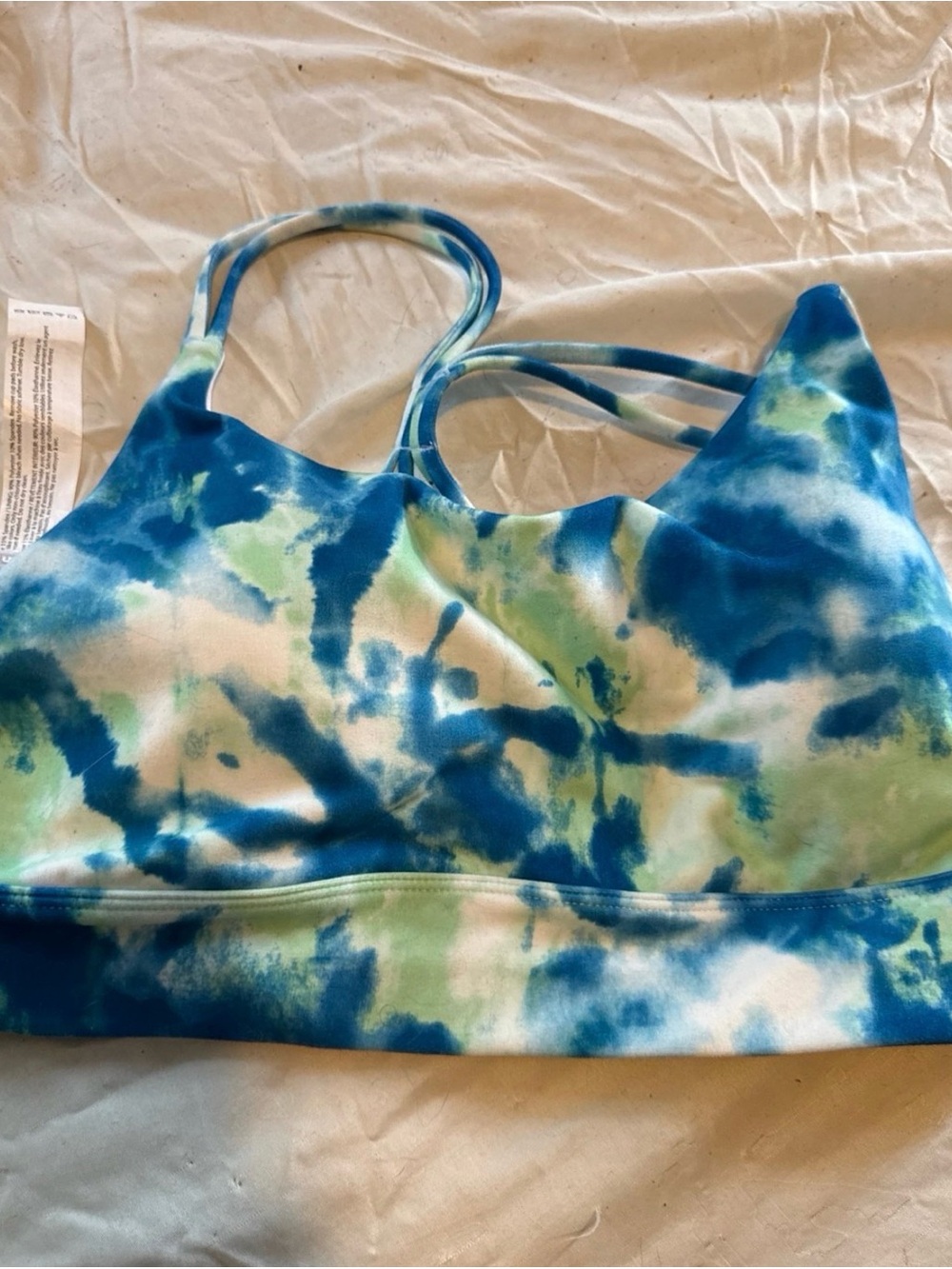 Wildfox Blue, White & Green Tie-Dye Sports Bra